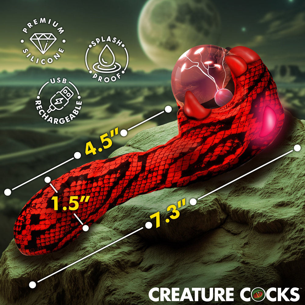 Creature Cocks Cobra -  18.5 cm USB Rechargeable Fantasy Vibrator with Plasma Ball