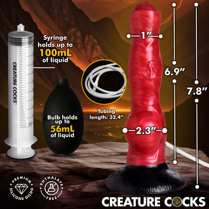 Creature Cocks Hell Hound Squirting Silicone Dildo - /Black 19.8 cm Squirting Canine Fantasy Dildo