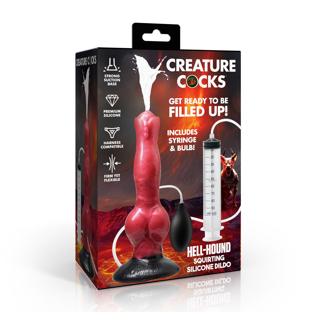 Creature Cocks Hell Hound Squirting Silicone Dildo - /Black 19.8 cm Squirting Canine Fantasy Dildo