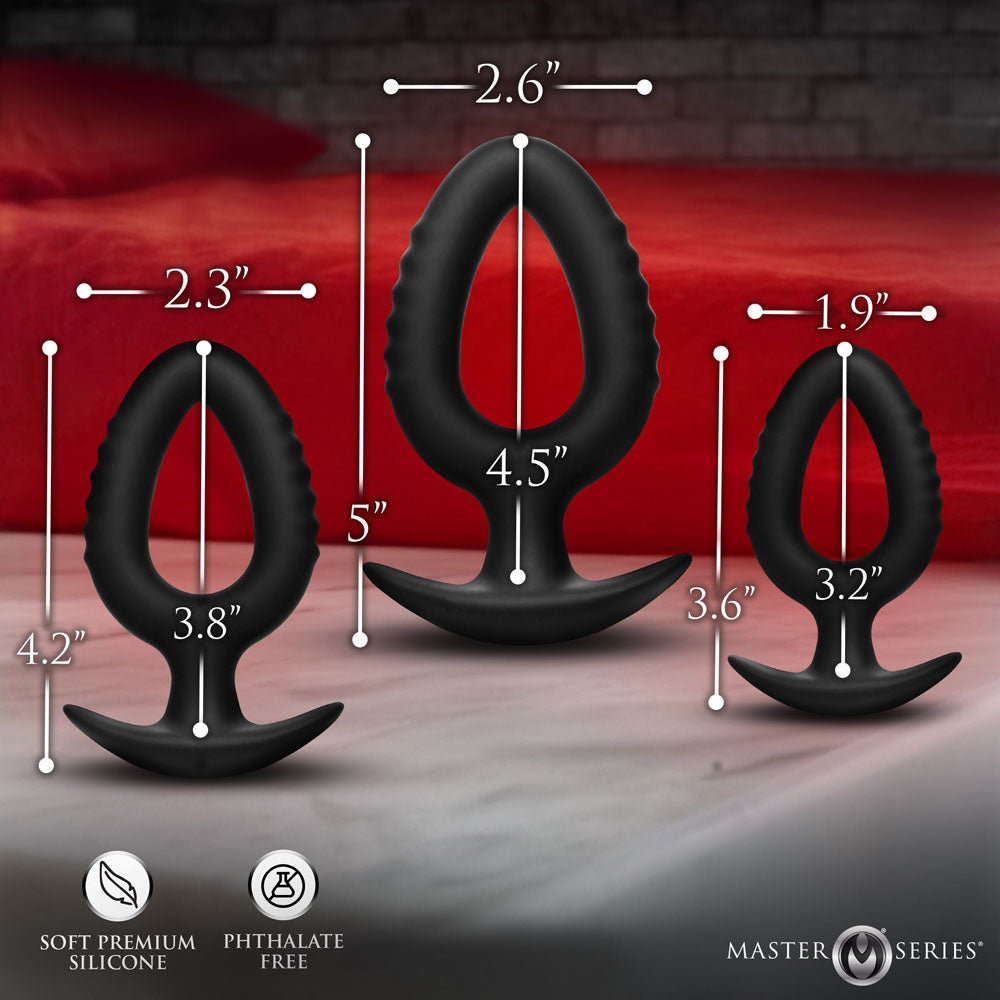 Master Series Pop Plugs -  Anal Plug Trainer Set - Set of 3 Sizes