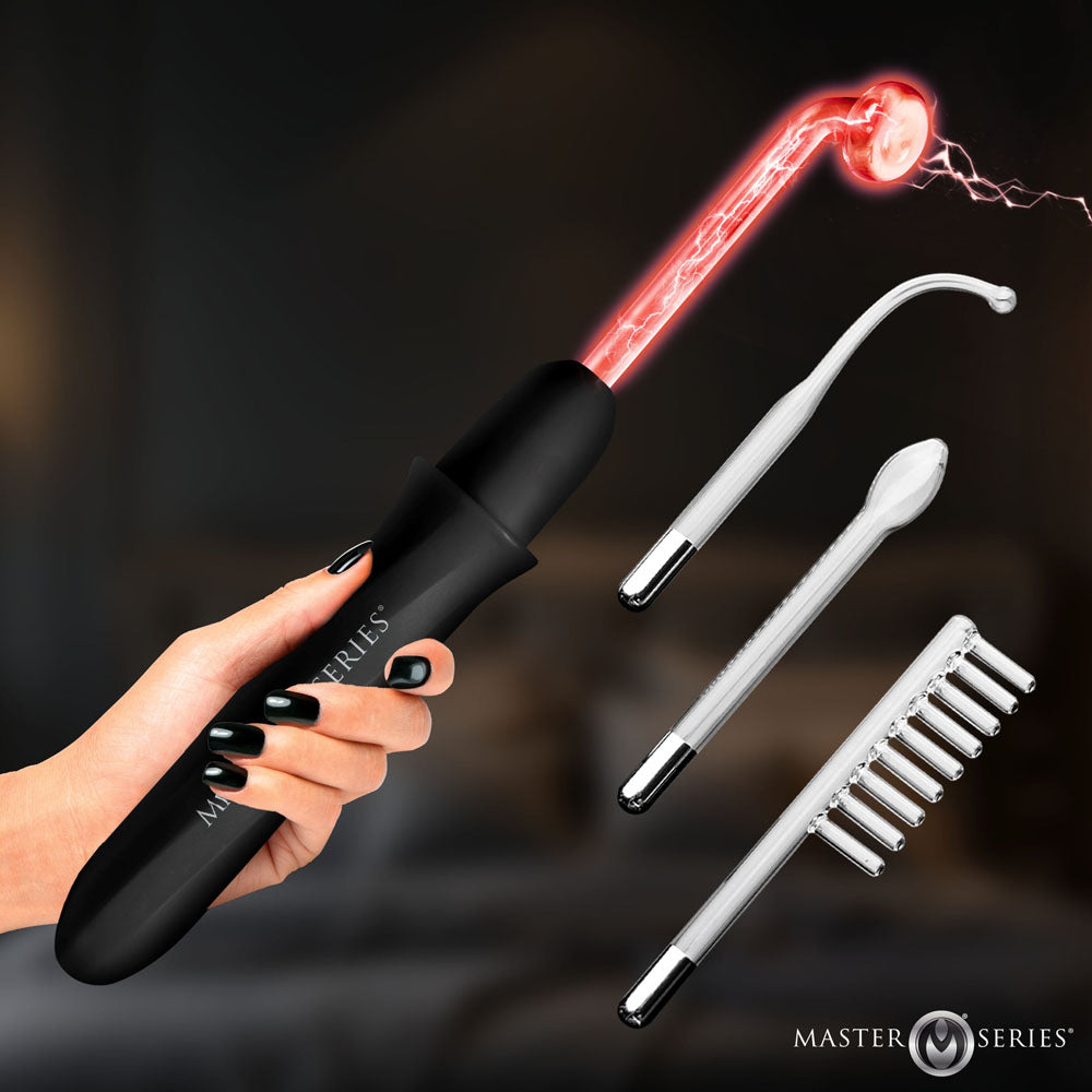Master Series Electrawand -  Rechargeable E-Stim Violet Wand with Attachments