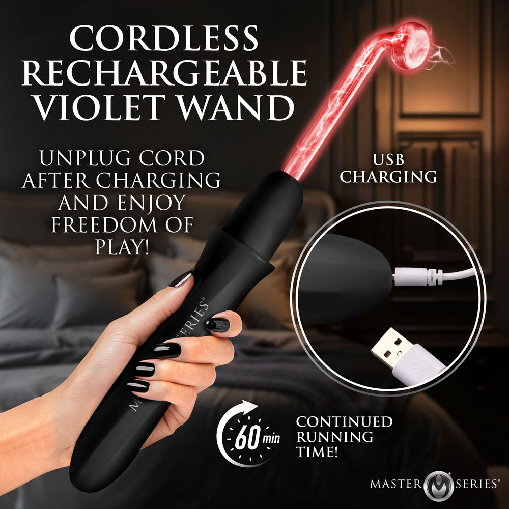 Master Series Electrawand -  Rechargeable E-Stim Violet Wand with Attachments