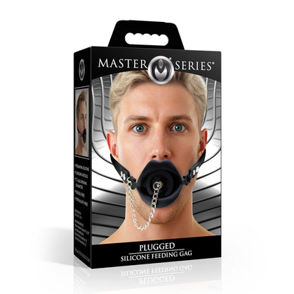 Master Series Plugged -  Lips Silicone Feeding Mouth Gag