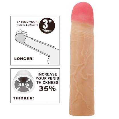 Party Up PHILIP 3 Inch Extender Sleeve -  3 Inch Penis Extender Sleeve