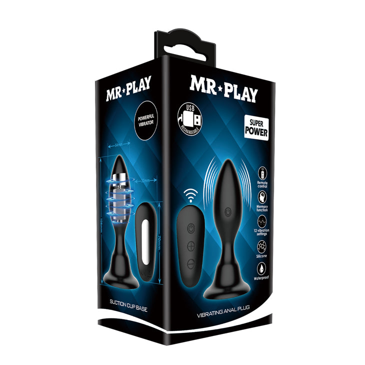 MR PLAY Vibrating Anal Plug -  10.8 cm USB Rechargeable Vibrating Butt Plug with Remote