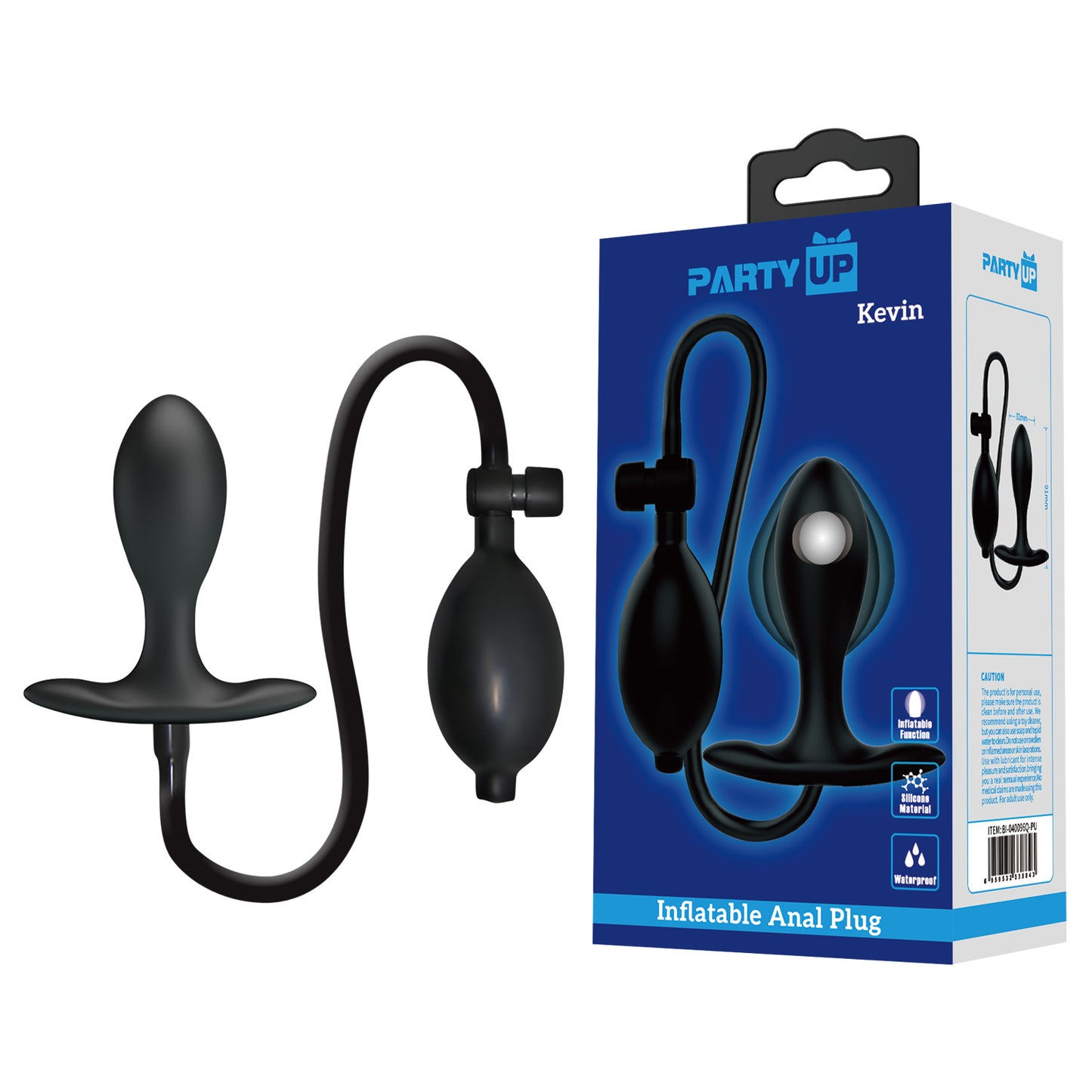 Party Up KEVIN Inflatable Butt Plug -  9.1 cm Inflatable Butt Plug