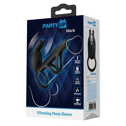 Party Up MARK Vibrating Penis Sleeve -  USB Rechargeable Vibrating Cock Sleeve