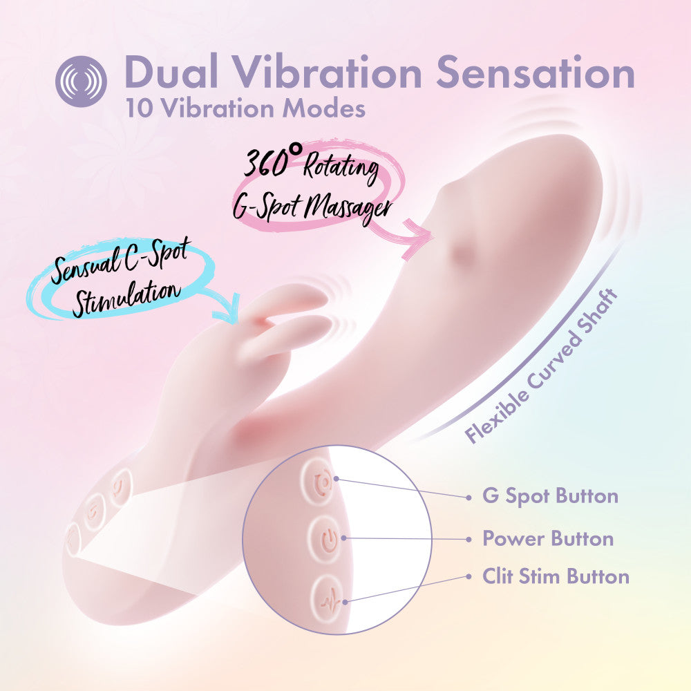 Play With Me - Fairy Flutter -  19.7 cm USB Rechargeable Rabbit Vibrator