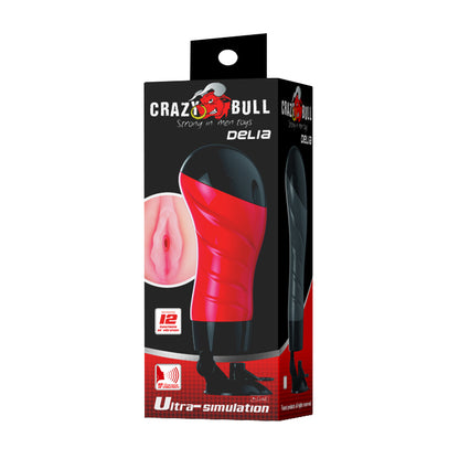 CRAZY BULL DELIA Vibrating Stroker -  Vibrating Vagina Stroker with Suction Base