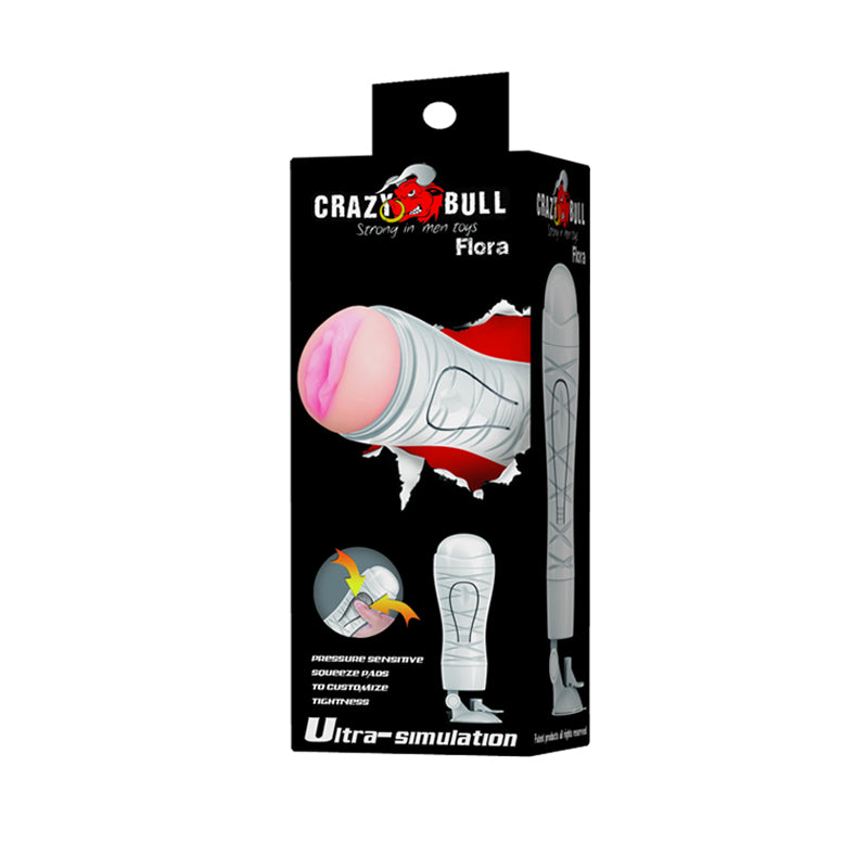CRAZY BULL Flora Stroker -  Squeezable Vagina Stroker with Suction Base
