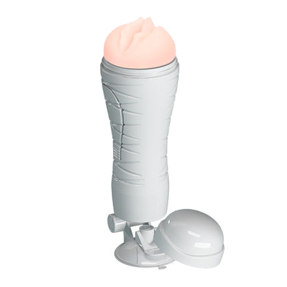 CRAZY BULL FLORA Vibrating Stroker -  USB Rechargeable Vibrating Squeezeable Vagina Stroker with Suction Base