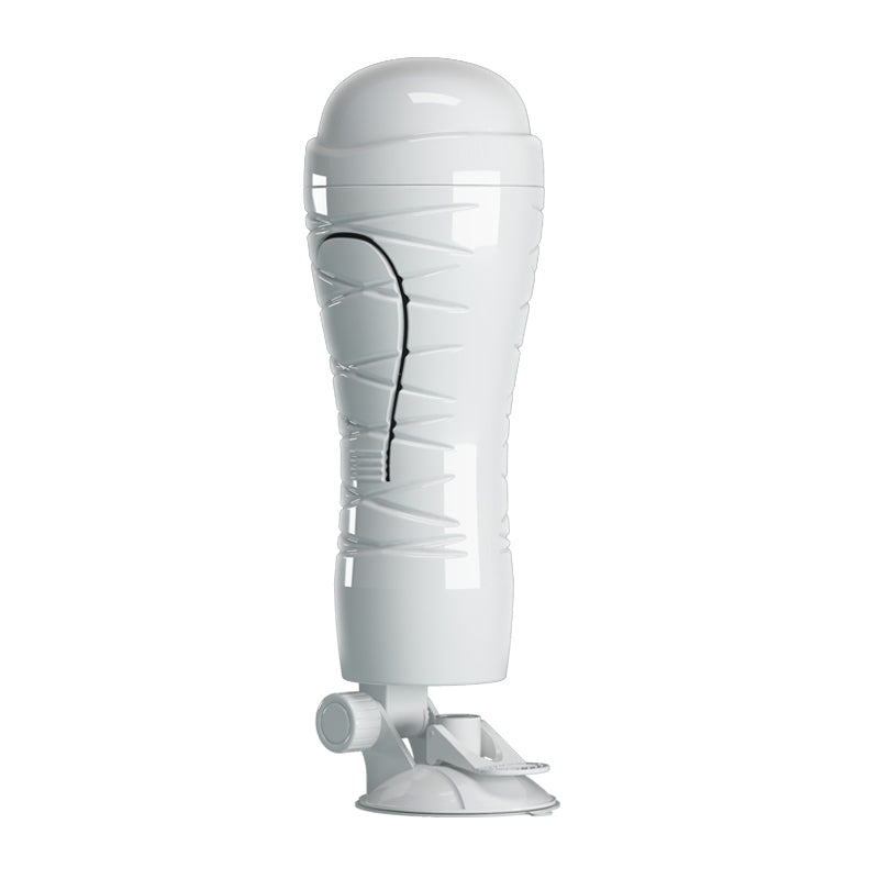 CRAZY BULL FLORA Vibrating Stroker -  USB Rechargeable Vibrating Squeezeable Vagina Stroker with Suction Base