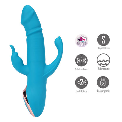 Maia KENNEDI -  23.5 cm USB Rechargeable Triple Stimulating Vibrator