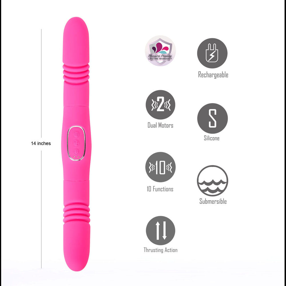 Maia ZENA -  -  35.5 cm USB Rechargeable Dual Thrusting Double Ended Vibrator
