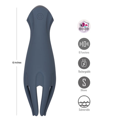 Maia LEO - Grey - Grey USB Rechargeable Penis Head Tickler