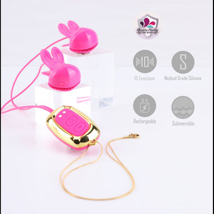 Maia MOLLI -  -  USB Rechargeable Vibrating Nipple Clamps & Necklace