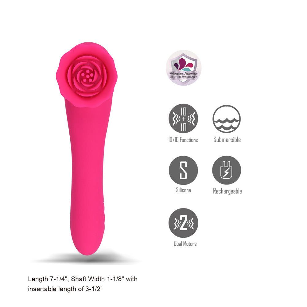 Maia ROZA -  18.4 cm USB Rechargeable Dual Ended Vibrator