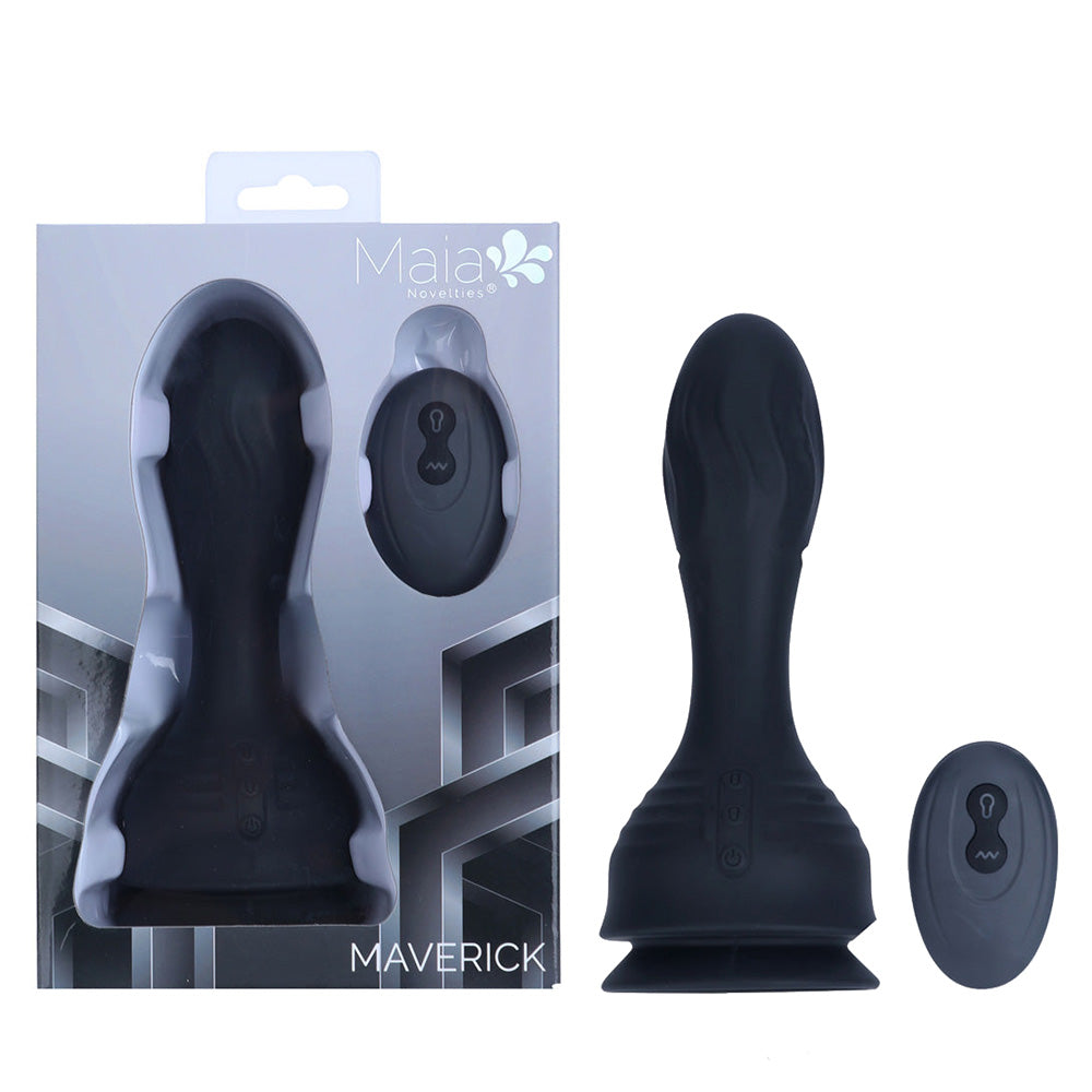 Maia MAVERICK -  16.5 cm USB Rechargeable Inflatable Anal Plug with Wireless Remote