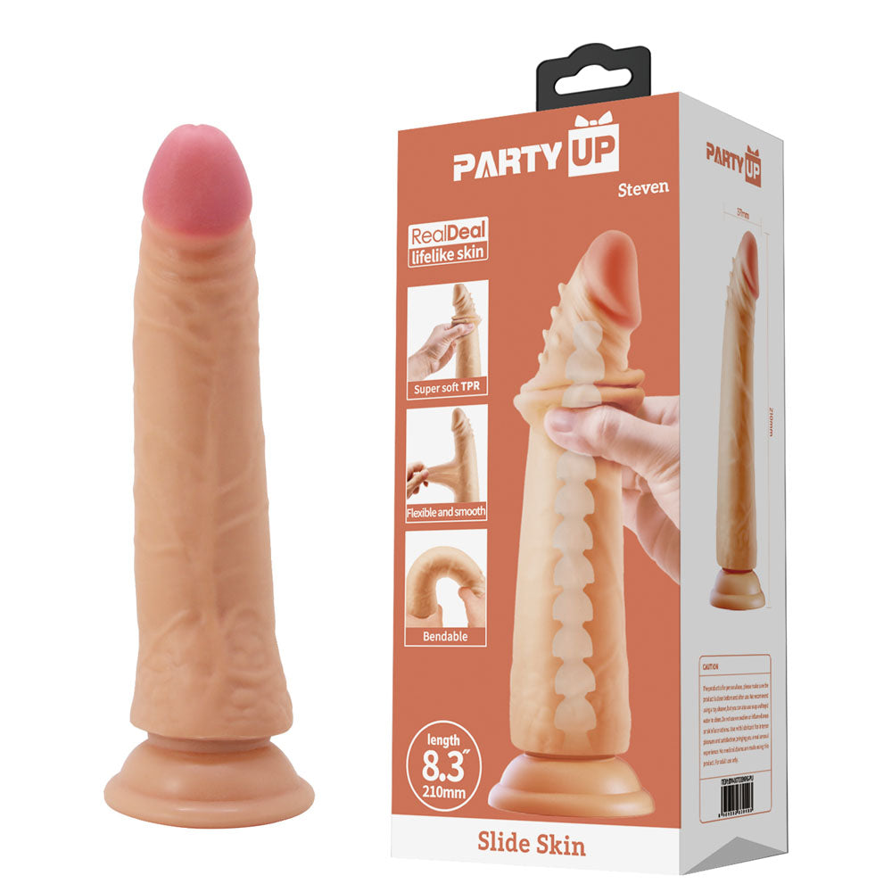 Party Up STEVEN Slide Skin Dong -  21 cm Flexible Dildo