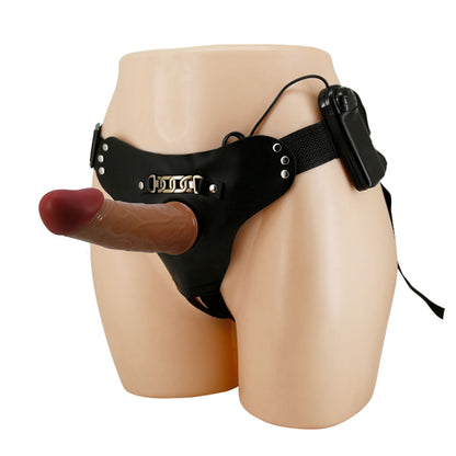 Party Up NELSON Vibrating Strap-On -  17.5 cm Vibrating Hollow Strap-On