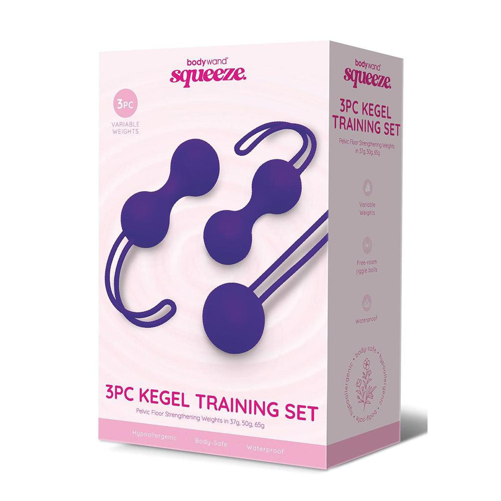 Bodywand Squeeze 3pc Kegel Training Set -  Weighted Kegel Ball Set - 3 Piece Kit