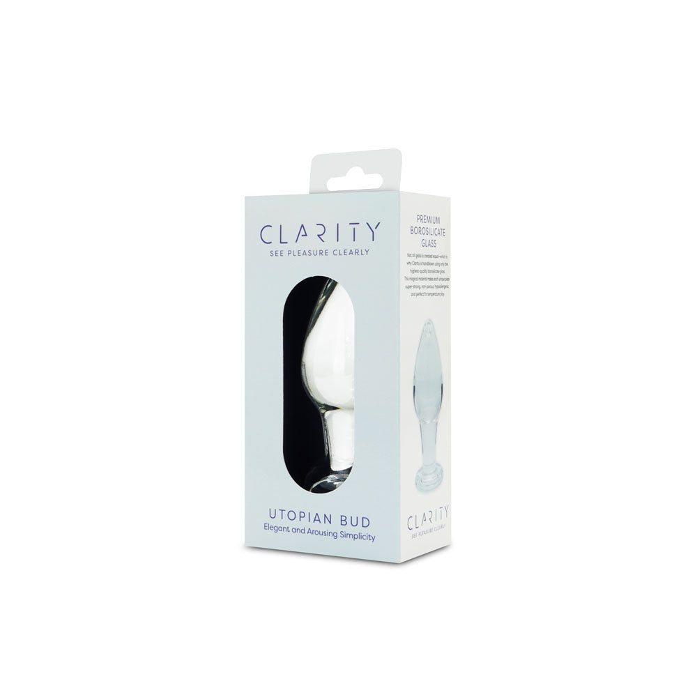 Clarity - Utopian Bud -  8.9 cm Glass Butt Plug
