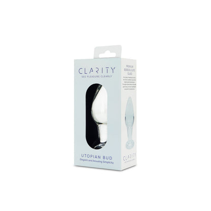 Clarity - Utopian Bud -  8.9 cm Glass Butt Plug