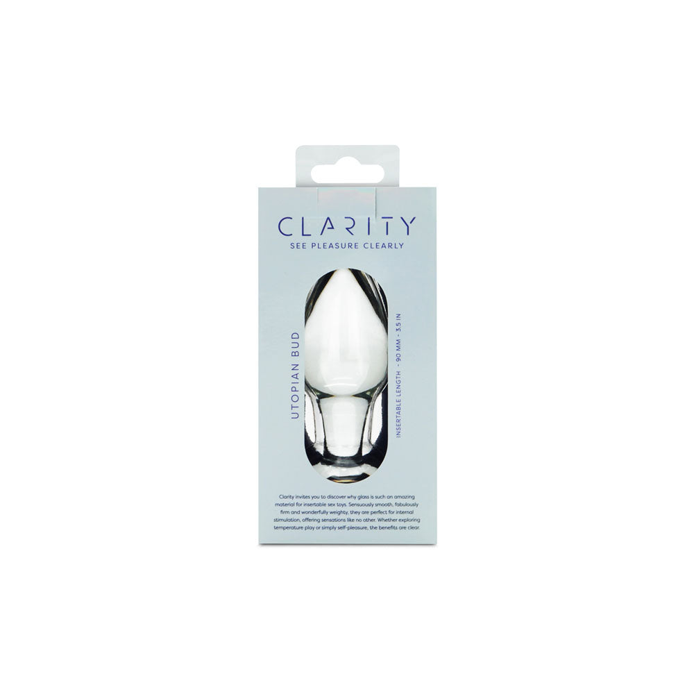 Clarity - Utopian Bud -  8.9 cm Glass Butt Plug