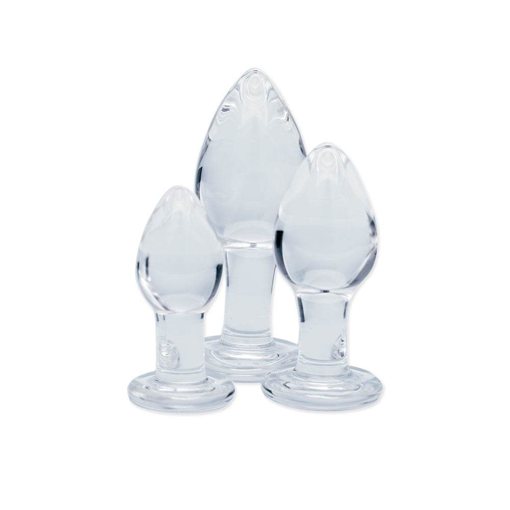 Clarity - Utopian Trinity -  Glass Butt Plugs - Set of 3 Sizes