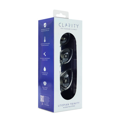 Clarity - Utopian Trinity -  Glass Butt Plugs - Set of 3 Sizes
