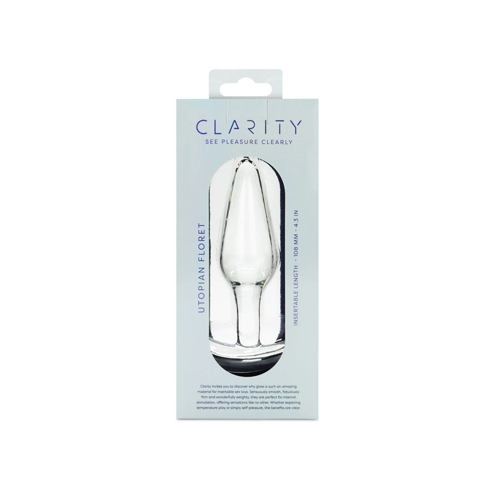 Clarity - Utopian Floret -  11 cm Glass Butt Plug