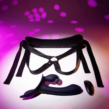 Evolved GIVING VIBES -  14.6 cm USB Rechargeable Vibrating Strap-On with Remote