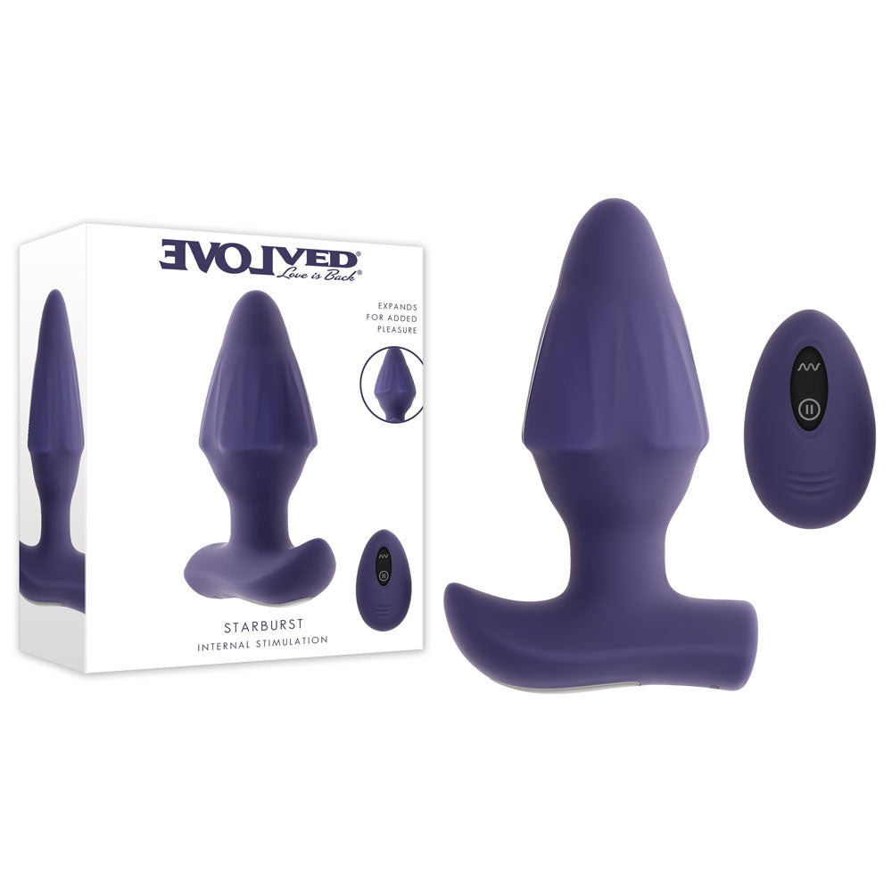 Evolved STARBURST -  10.1 cm USB Rechargeable Vibrating Butt Plug with Wireless Remote