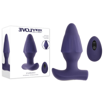 Evolved STARBURST -  10.1 cm USB Rechargeable Vibrating Butt Plug with Wireless Remote