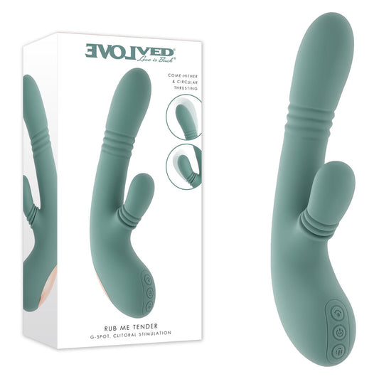 Evolved RUB ME TENDER -  USB Rechargeable Gyrating & Thrusting Rabbit Vibrator