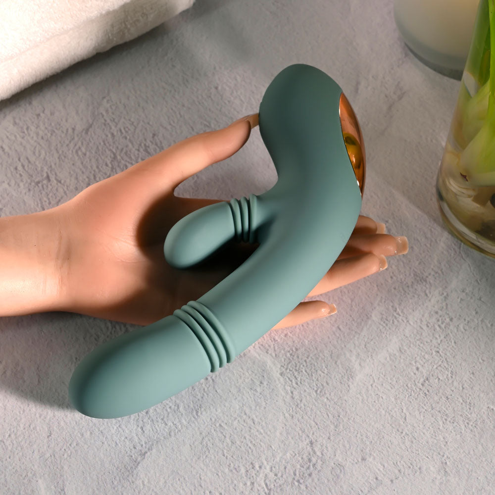 Evolved RUB ME TENDER -  USB Rechargeable Gyrating & Thrusting Rabbit Vibrator