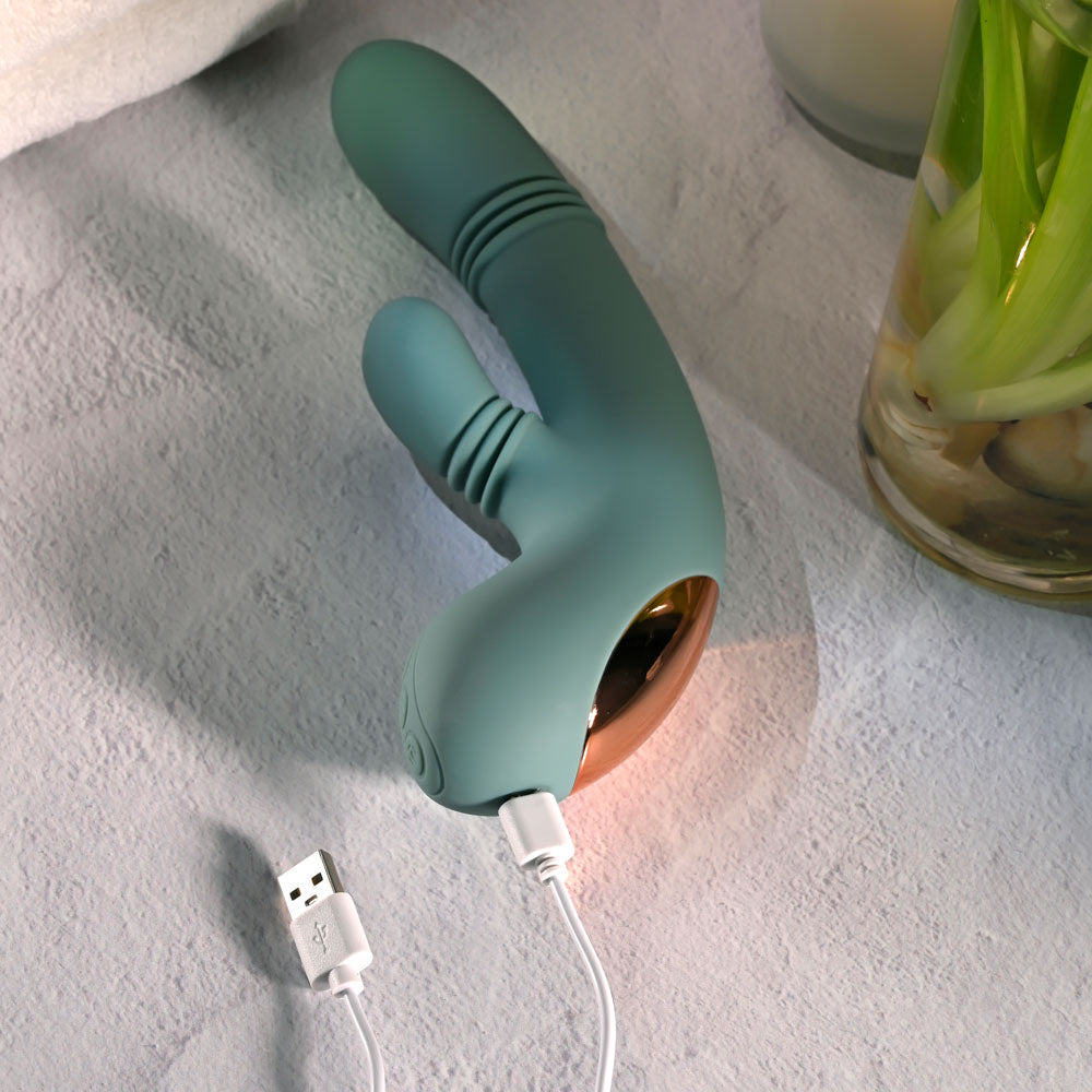 Evolved RUB ME TENDER -  USB Rechargeable Gyrating & Thrusting Rabbit Vibrator