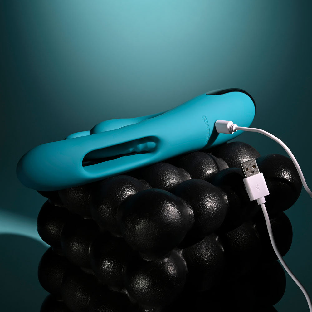 Evolved BUNNY TAPPER -  20 cm USB Rechargeable Rabbit Vibrator with Flicking Shaft