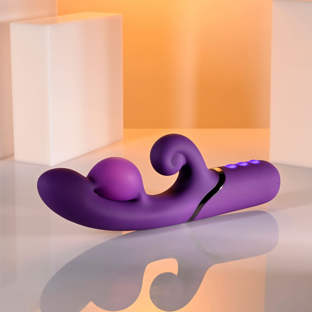 Evolved PLEASURE PUFF -  24.1 cm USB Rechargeable Inflatable Rabbit Vibrator