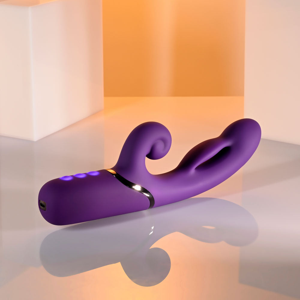 Evolved PLEASURE PUFF -  24.1 cm USB Rechargeable Inflatable Rabbit Vibrator