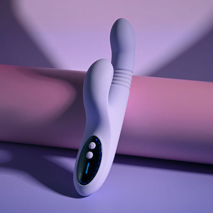 Evolved PEP TALK -  23.3 cm USB Rechargeable Thrusting Vibrator with Tapping Clitoral Stimulator