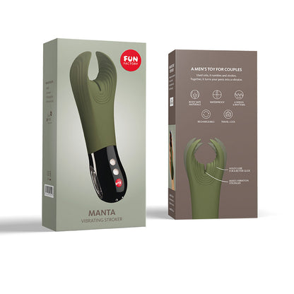 Fun Factory MANTA moss -black - Moss  18 cm USB Rechargeable Mens & Couples Vibrator
