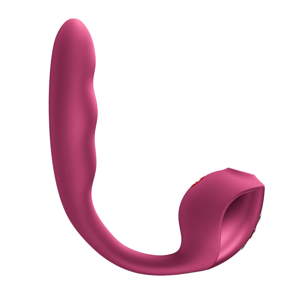 Fun Factory STRONIC PULSE ALLEGRO - Wine  USB-C Rechargeable Thrusting Vibrator with Air Pulse Stimulator