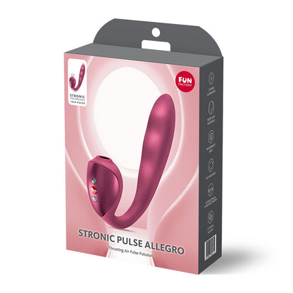 Fun Factory STRONIC PULSE ALLEGRO - Wine  USB-C Rechargeable Thrusting Vibrator with Air Pulse Stimulator