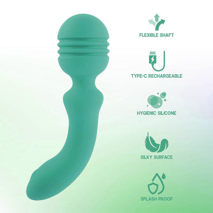 Xciter - Teal - Teal 16.5 cm USB Rechargeable Massage Wand