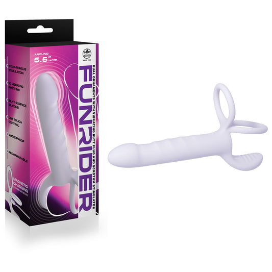 Funrider -  Cock Ring with 14 cm USB Rechargeable Double Penetrator