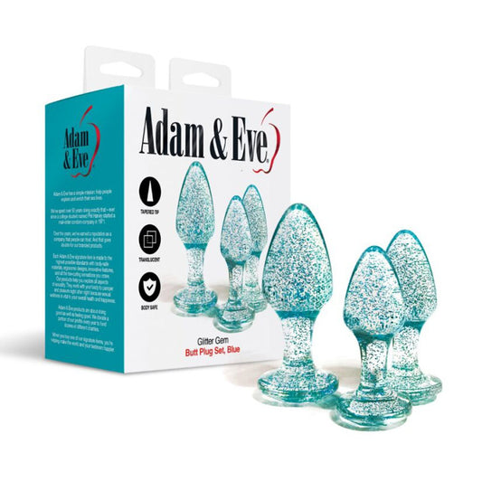 Adam & Eve Glitter Gem 3-Piece Butt Plug Set -