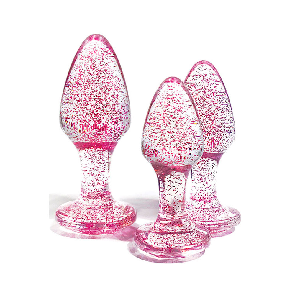 Adam & Eve Glitter Gem 3-Piece Butt Plug Set -