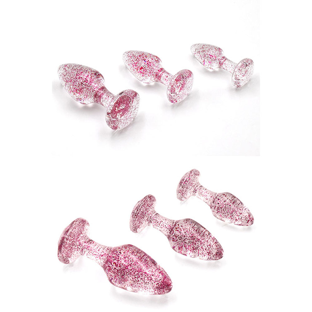 Adam & Eve Glitter Gem 3-Piece Butt Plug Set -