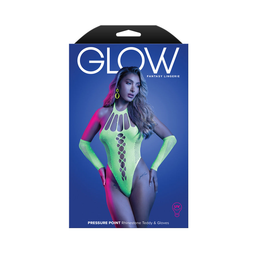 GLOW Pressure Point Teddy - OS - Glow In Dark  - One Size
